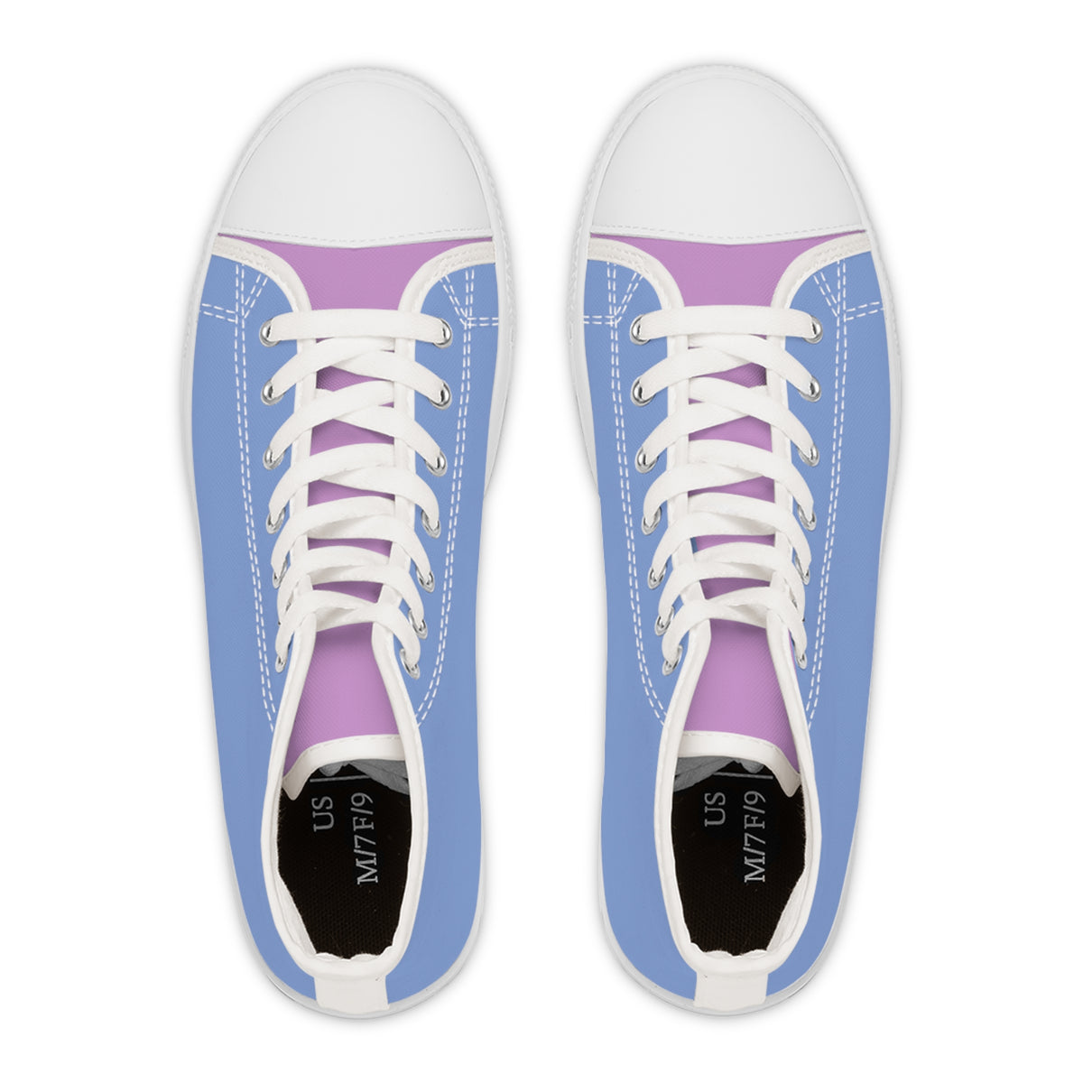 Purple Daze Ladies' Two-Tone High Top Sneakers - Step Into Style – Where Soft Blues Meet Dreamy Purples!