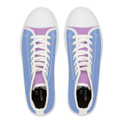 Purple Daze Ladies' Two-Tone High Top Sneakers - Step Into Style – Where Soft Blues Meet Dreamy Purples!