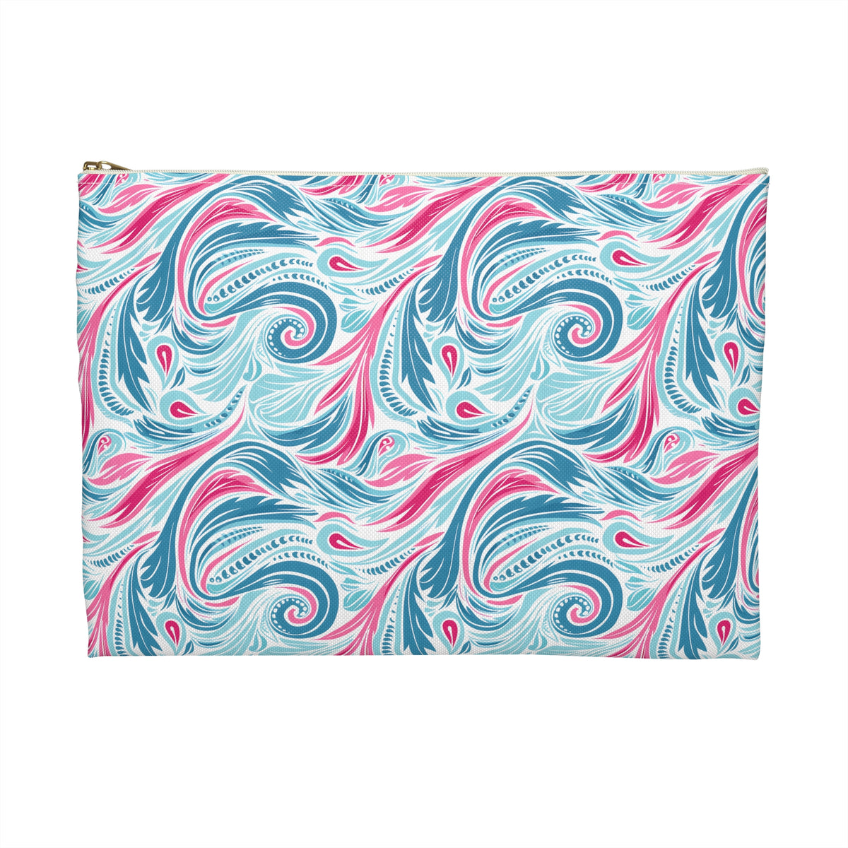 Teal Tide Twirl Accessory Pouch - Ride the Waves of Whimsy with Coastal Charm! Available in 2 sizes.