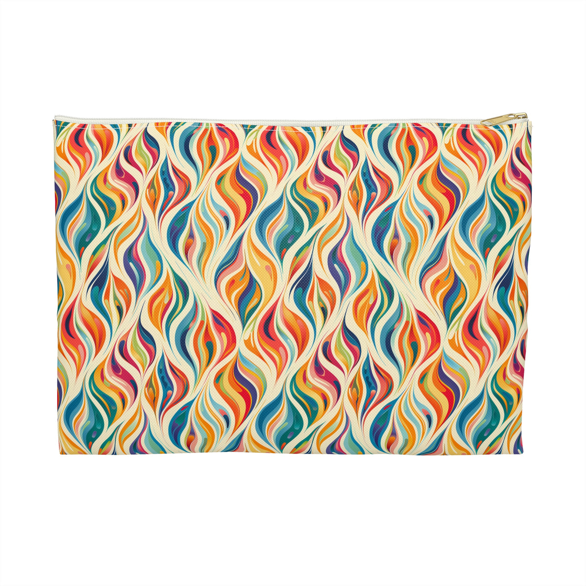 Modern Art Flames Accessory Pouch - Ignite Your Style with Fiery Elegance! Available in 2 sizes.