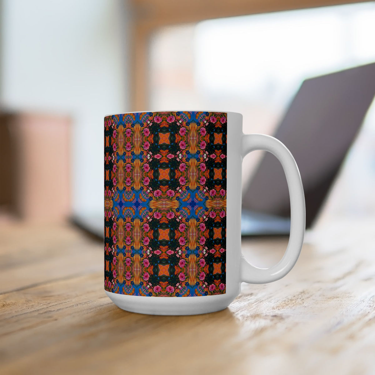 GeoGarden Ceramic Mug - 15 oz - Art on Every Side, Morning Approved.