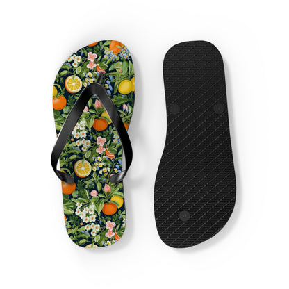 Noble Citrus Mosaic Flip Flops - 5/8" Thick Comfortable Summer or Winter Gym/Sauna Footwear for Men, Women.