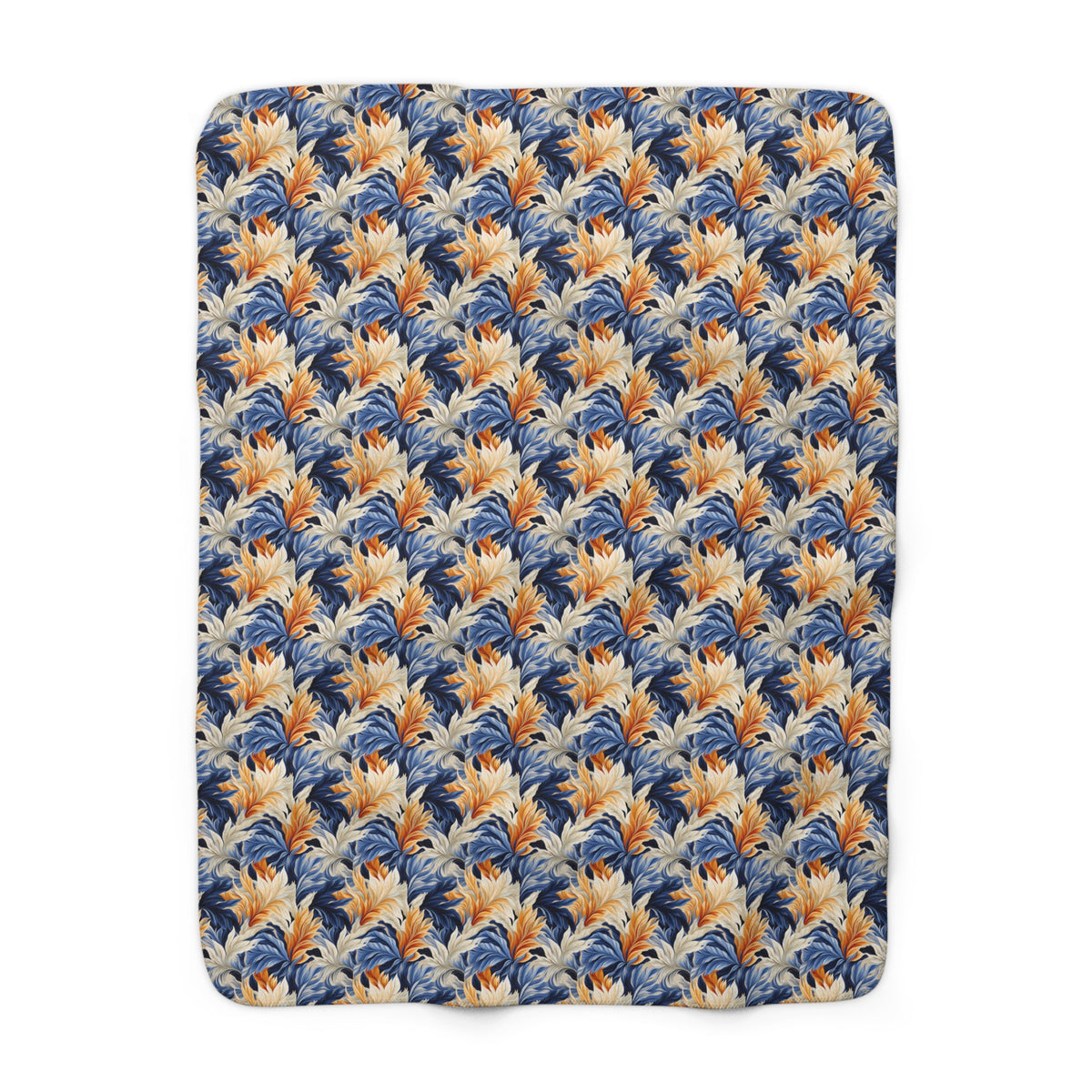 Feathered Fresco Fusion Sherpa Fleece Blanket - Wrap Yourself in Whimsy - A Tapestry of Comfort and Style! Available in 2 sizes.