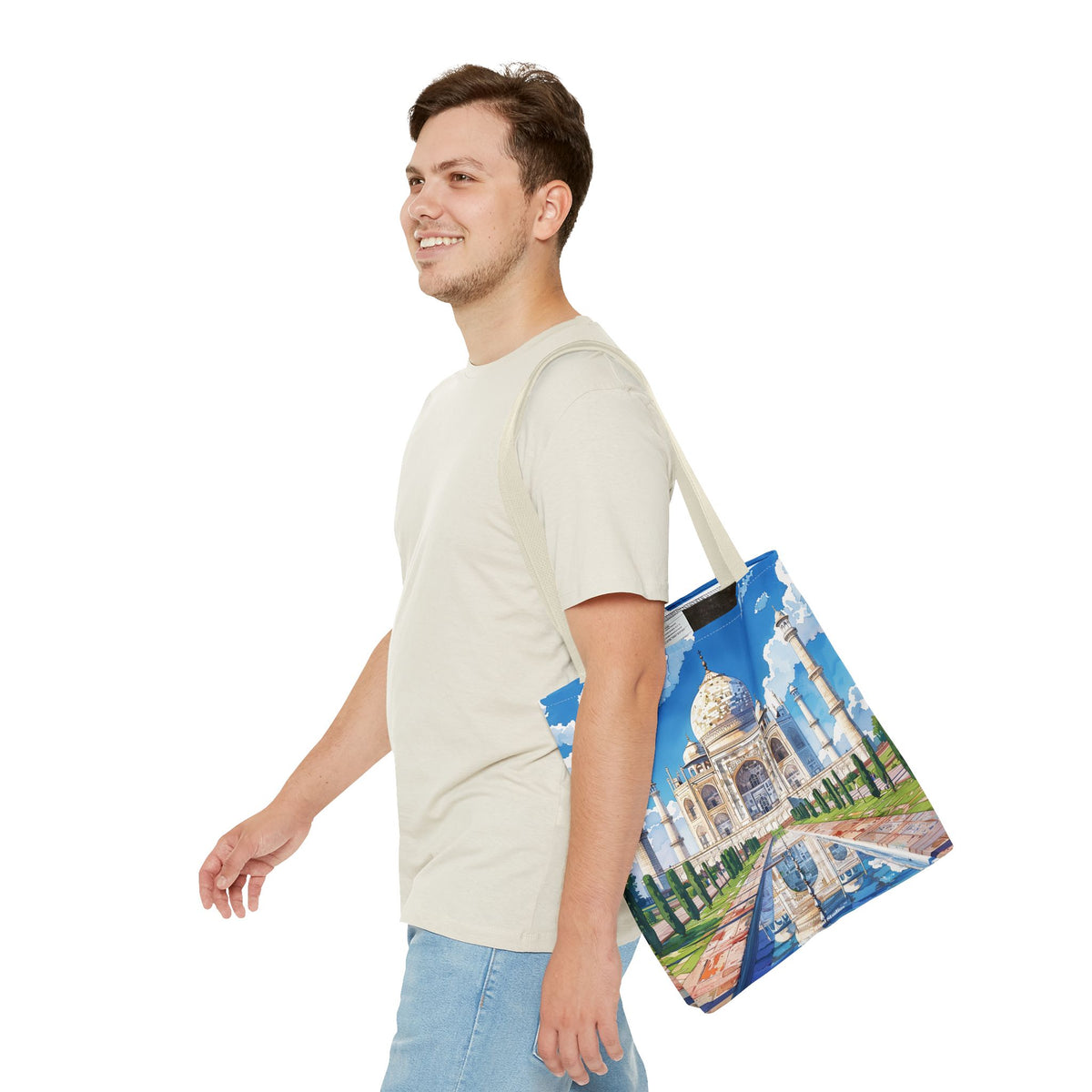 Majestic Taj Mahal Reflection Tote Bag - Carry the Splendor of the Taj Wherever You Go! Available in 3 sizes.