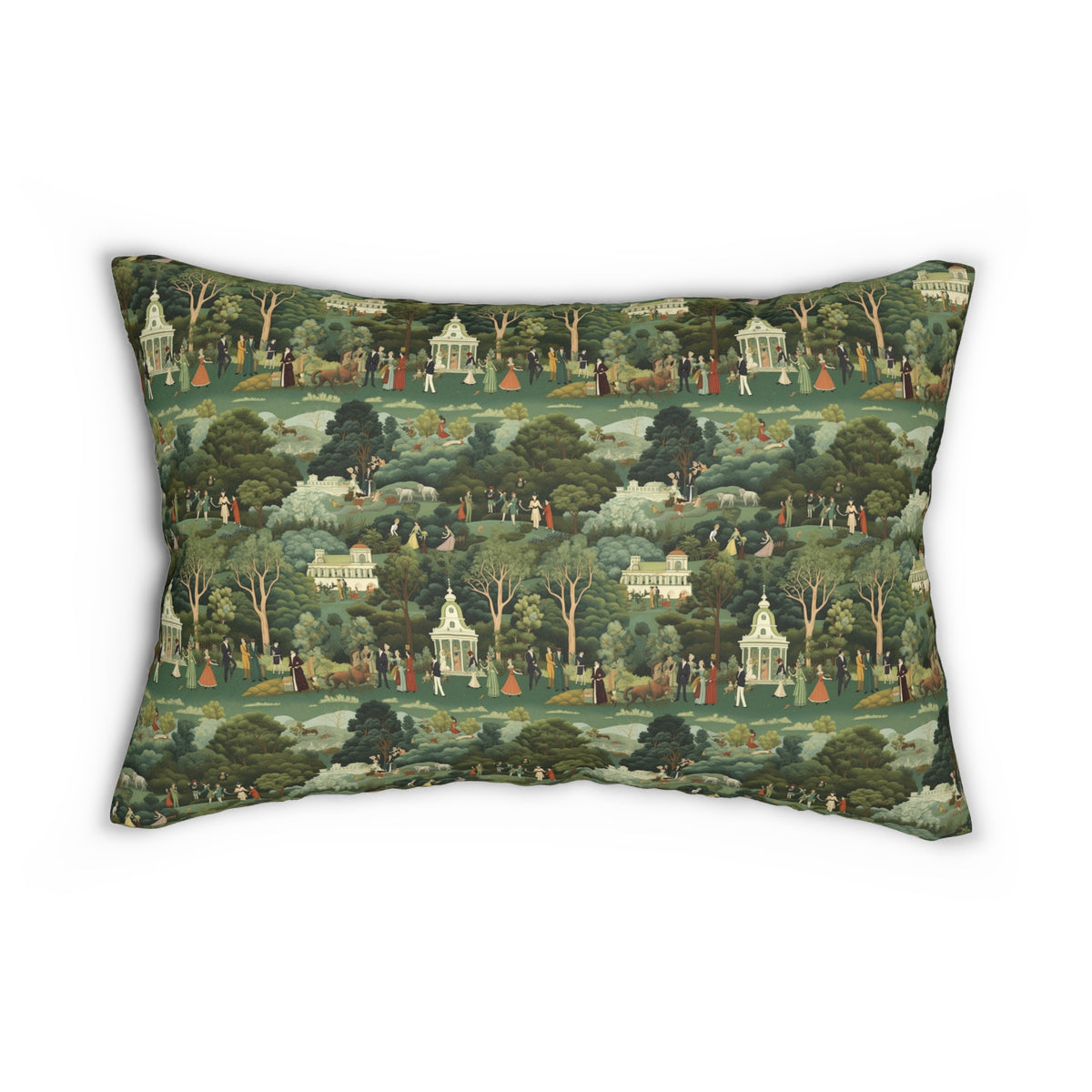 American Village Tapestry Lumbar Pillow - Spun Polyester - 20" x 14" - The Square Throw Pillow's Matching Mate.