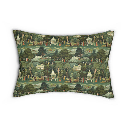 American Village Tapestry Lumbar Pillow - Spun Polyester - 20" x 14" - The Square Throw Pillow's Matching Mate.
