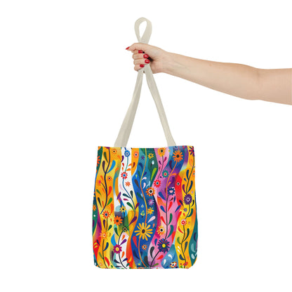 Floral Rhythms Tote Bag - Carry Creativity - Brighten Your Day with Every Step! Available in 3 sizes.