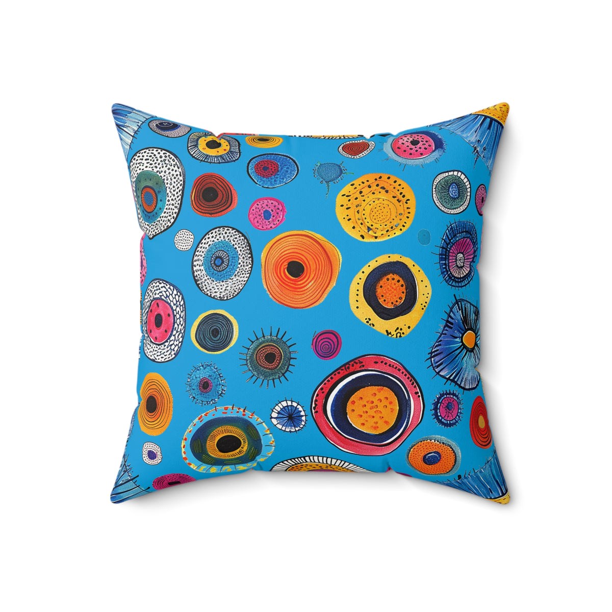 Primordial Sea Life Square Throw Pillow - Spun Polyester - Double Sided Print - Concealed Zipper - Available in 4 sizes.