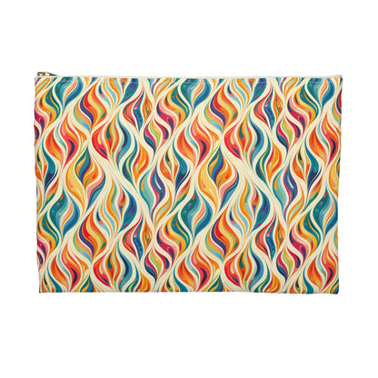 Modern Art Flames Accessory Pouch - Ignite Your Style with Fiery Elegance! Available in 2 sizes.
