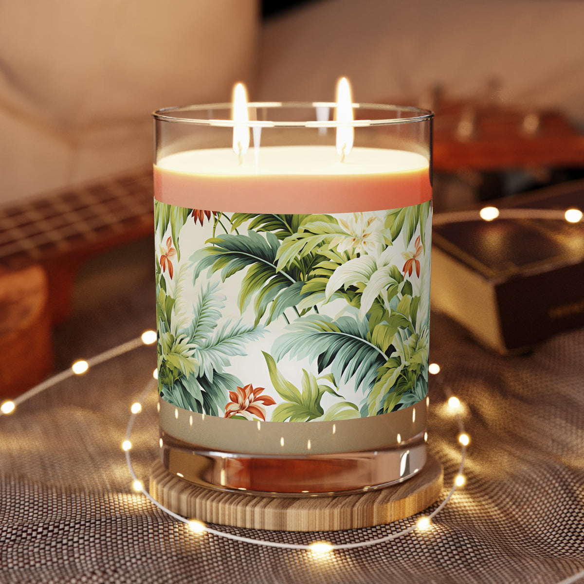 Tropical St. Lucia Palms 100% Soy Wax Scented Candle - 11 oz. Full-Glass, Phthalate-Free & Lead-Free - Three Fragrance Options