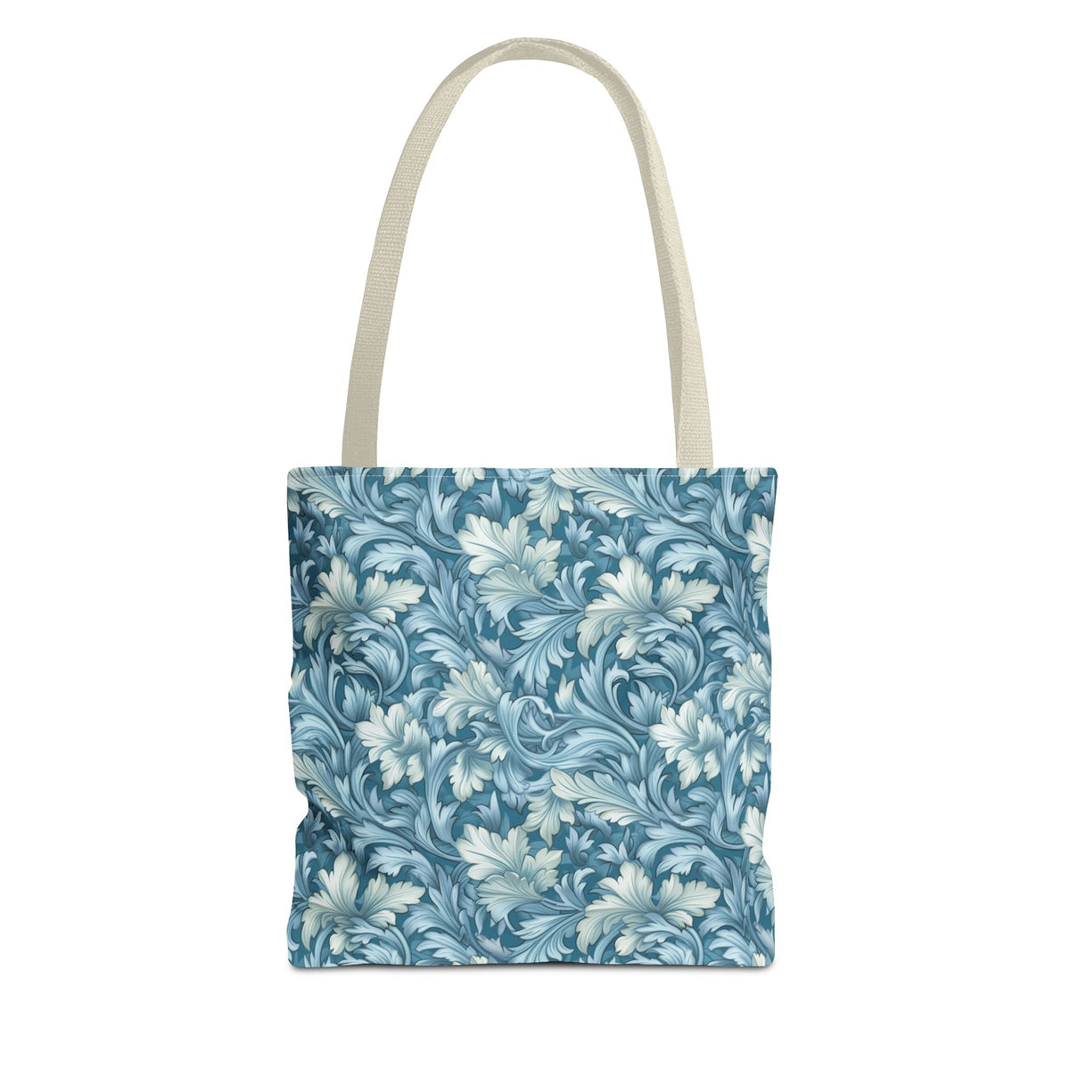 Soft Blue Leaf Tapestry Tote Bag - Leaf Through History with Every Carry! Available in 3 sizes.