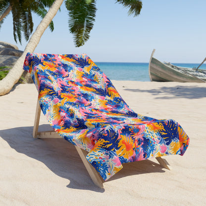 Splatter Blossom Luxurious Designer Beach Towel - Splash into Style with our Splatter Blossom Beach Towel! Available in 2 sizes.
