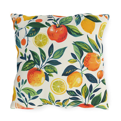 Citrus Breeze Square Outdoor Pillow - Spun Polyester - Double-Sided Print - UV-Resistant - Water-Resistant - Available in 3 sizes.