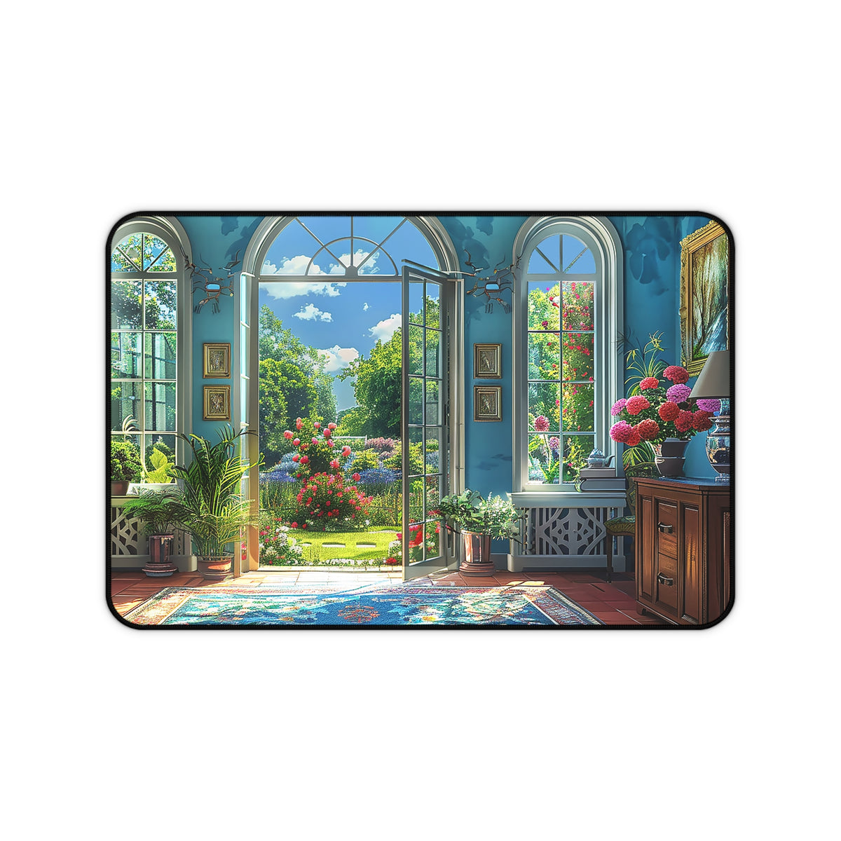 English Garden Room Elegance Desk Mat (Desk Pad) - Bring the Grandeur of the Garden Indoors! Available in 3 sizes.