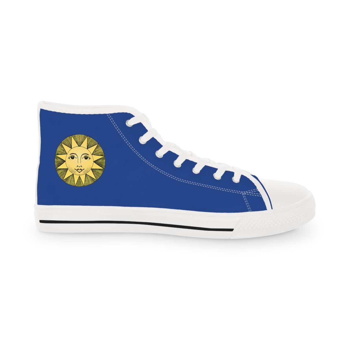 Vintage Sun Men's High Top Sneakers - Step Into the Past – Where Vintage Elegance Shines!