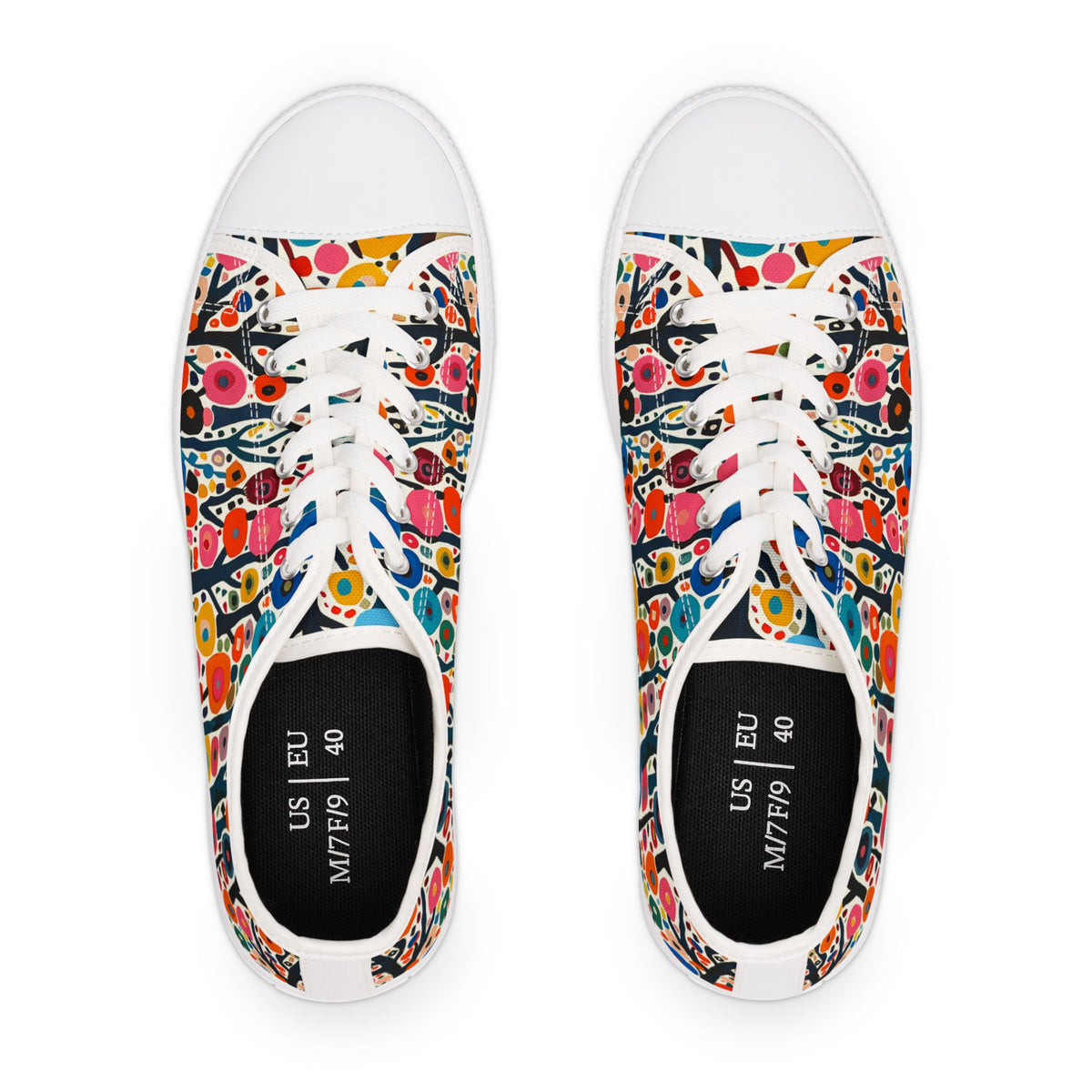 Poppy Forest Ladies' Low Top Sneakers - Step into Nature's Art! It's a Poppy Forest!