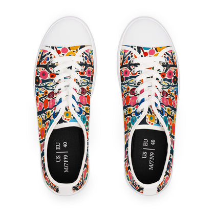 Poppy Forest Ladies' Low Top Sneakers - Step into Nature's Art! It's a Poppy Forest!