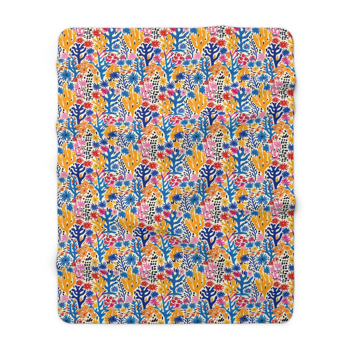 Coral Bloom Harmony Sherpa Fleece Blanket - Snuggle in Modern Color and Style! Available in 2 sizes.