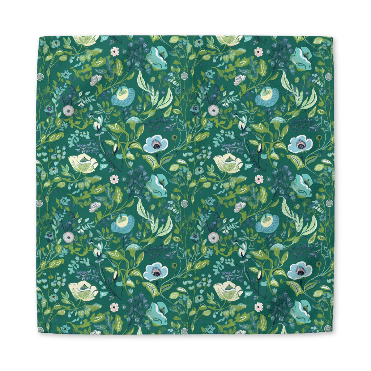Serene Green Floral cotton twill napkin