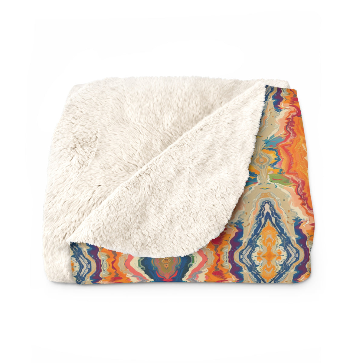 Canyon Mosaic Sherpa Fleece Blanket - Snuggle into the Hidden Wonders of Canyon Mosaic Comfort - Where Nature's Geometry Meets Cozy Chic! Available in 2 sizes.