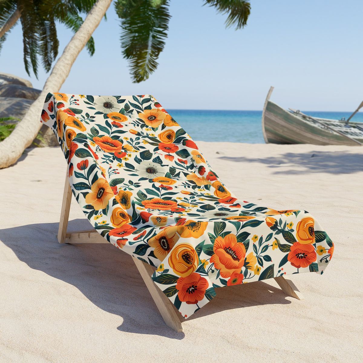 Golden Bloom Harmony Luxurious Beach Towel - Bask in Elegance with Golden Bloom Harmony! Available in 2 sizes.
