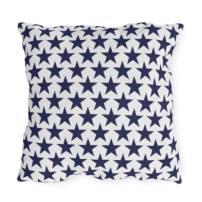 Starry Salute Square Outdoor Pillow - Spun Polyester - Double-Sided Print - Concealed Zipper - Available in 3 sizes.