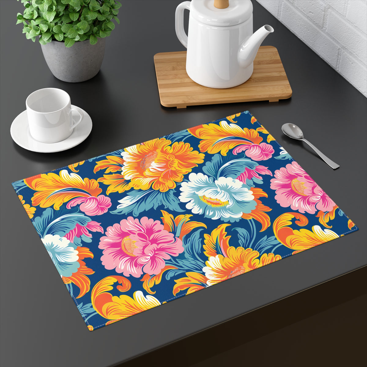 Chintz Charm Placemat - Bring Timeless Chintz Elegance to Your Table! Cotton Twill - 18" x 14"