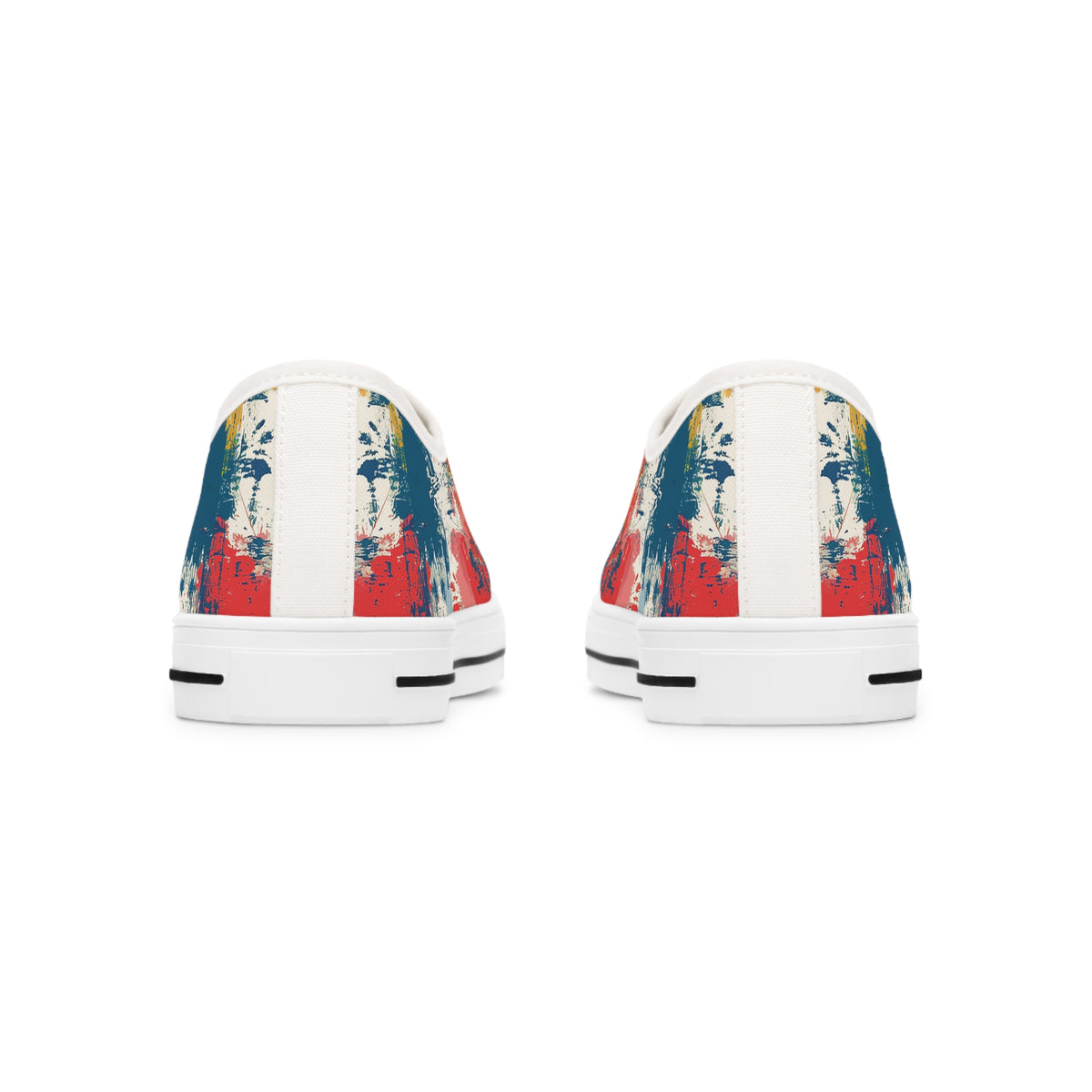 Paint Splash Palette Ladies' Low Top Sneakers - Step into Art – Where Every Step Becomes a Masterpiece!