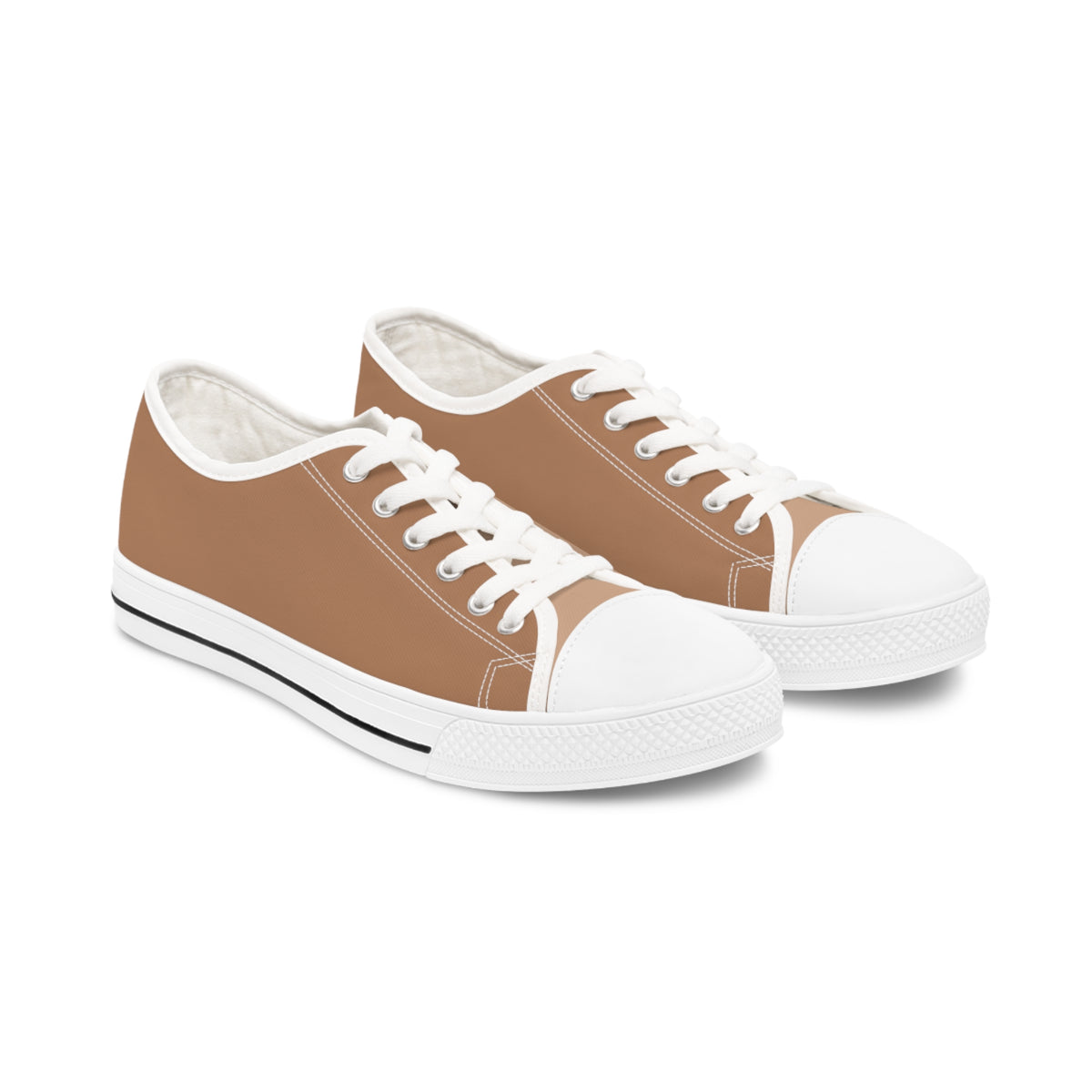 Cocoa Classic Ladies' Two-Tone Low Top Sneakers - Step Into Style – Where Classic Browns Meet Effortless Sophistication!