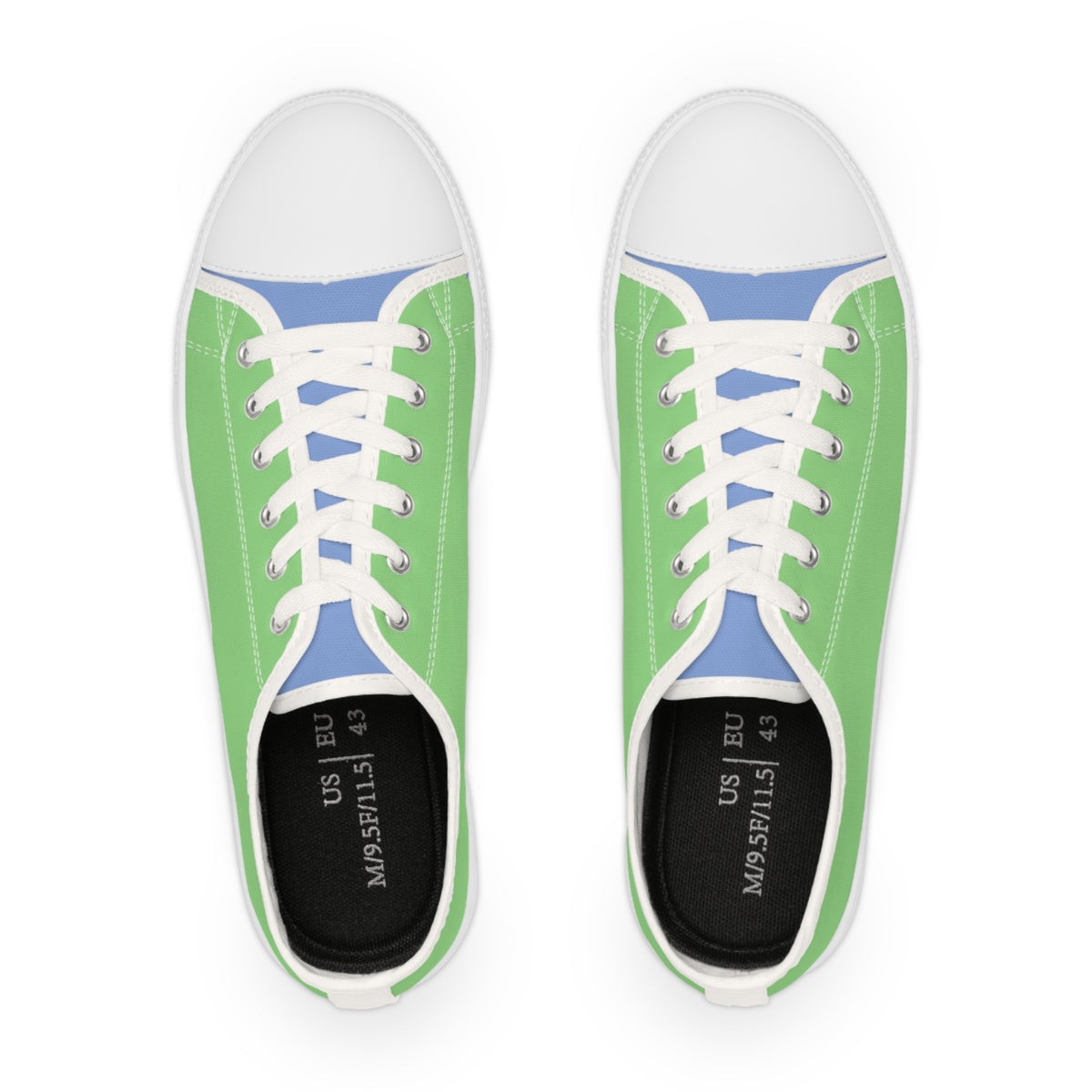 Meadow Stream Men's Two -Tone Low Top Sneakers - Embrace the Outdoors – Where Cool Greens Meet Breezy Blues!