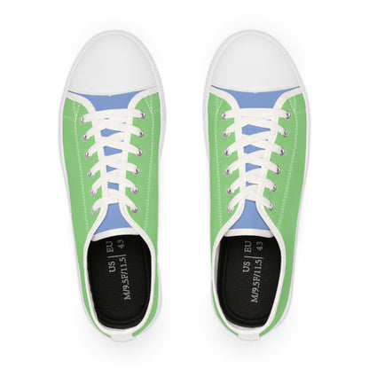 Meadow Stream Men's Two -Tone Low Top Sneakers - Embrace the Outdoors – Where Cool Greens Meet Breezy Blues!