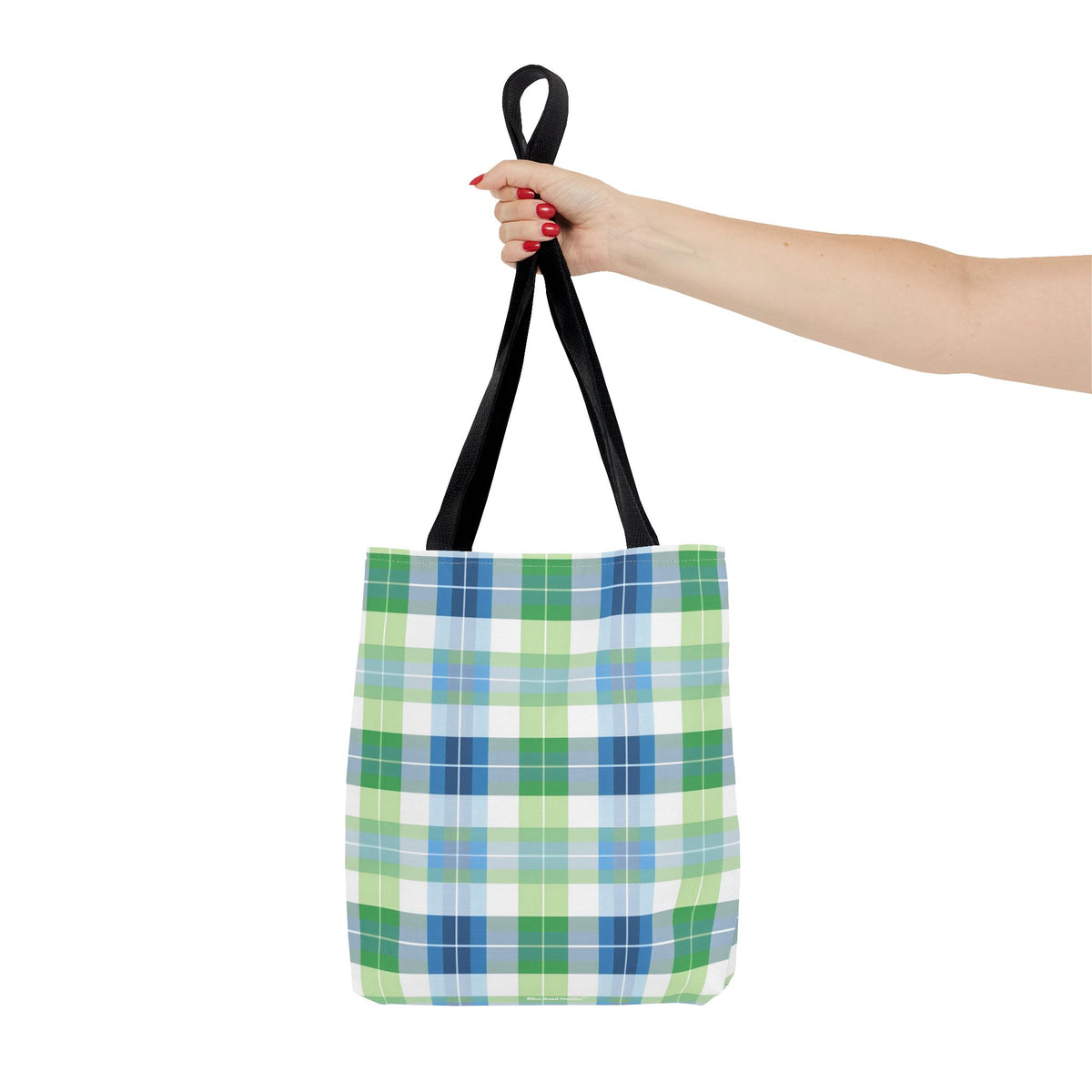 Spring Mist Plaid Tote Bag - Tote Your Essentials in Style - Fresh Plaid for Bright Days! Available in 3 sizes.