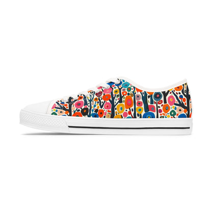 Poppy Forest Ladies' Low Top Sneakers - Step into Nature's Art! It's a Poppy Forest!