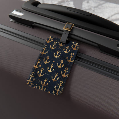 Golden Anchor Acrylic Luggage Tag - Set Sail in Style with Golden Anchor! Ahoy Mates!