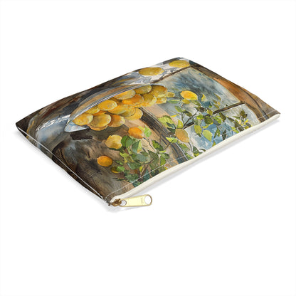 Morning Light on Lemons Accessory Pouch - Bring a Slice of Sun-Kissed Serenity to Your Day! Available in 2 sizes.
