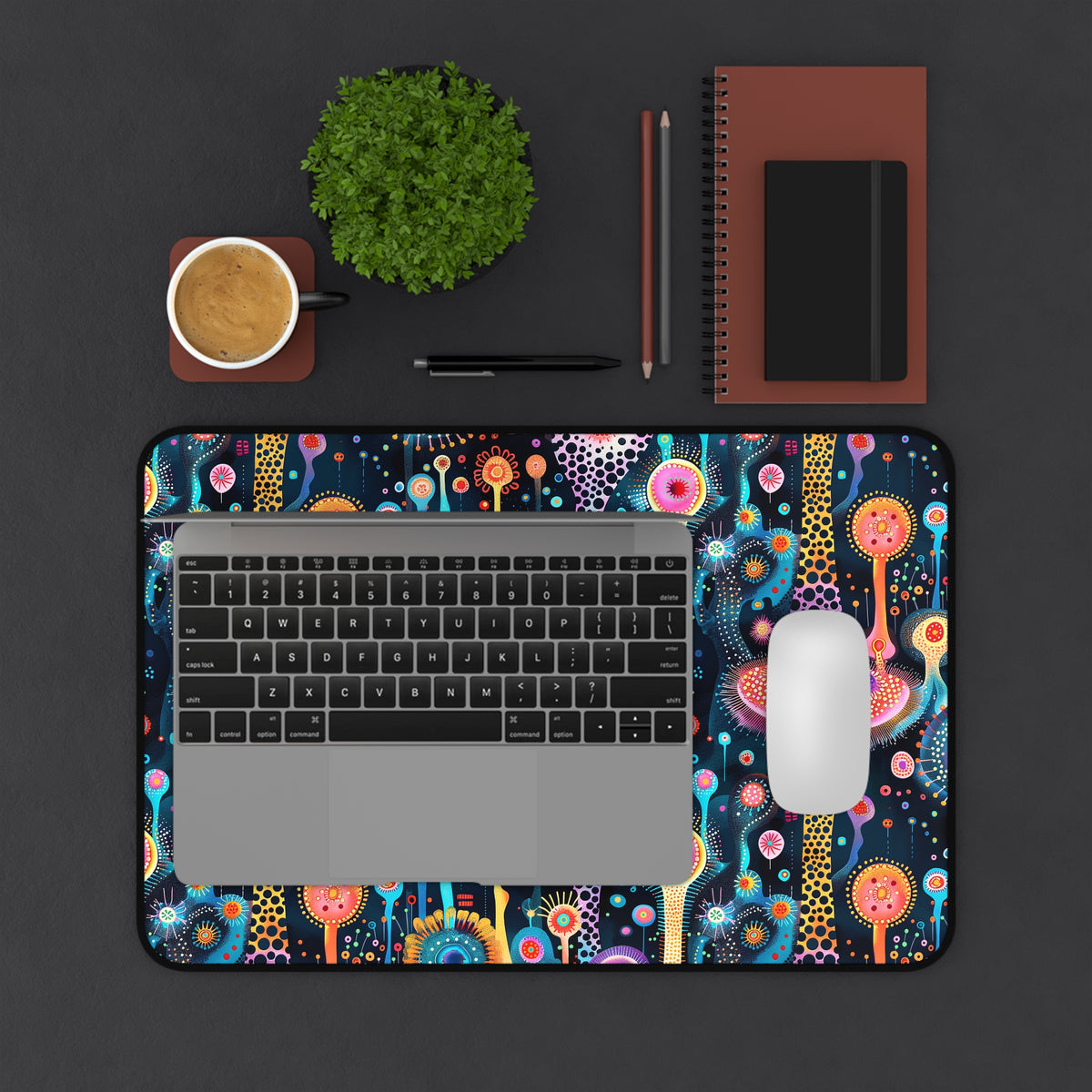 Surreal Seascape Forest Desk Mat (Desk Pad) - Step into a Futuristic Dreamscape! Available in 3 sizes.