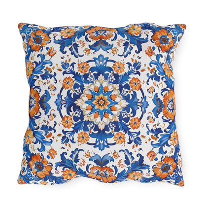 Sierra Blossom Square Outdoor Pillow - Spun Polyester - Double-Sided Print - UV-Resistant - Water-Resistant - Available in 3 sizes.