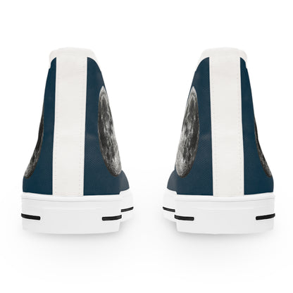 Lunar Lookout Ladies' High Top Sneakers - Stride Through the Stars – Where Every Step Reaches for the Moon!