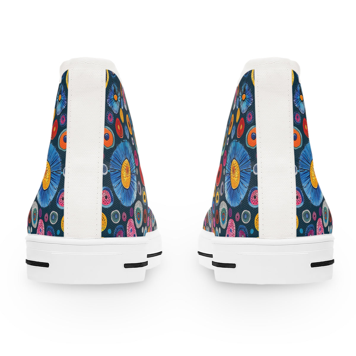 Primordial Space Life Ladies' High Top Sneakers - Explore the Tiny Wonders – Where Science Meets Style!