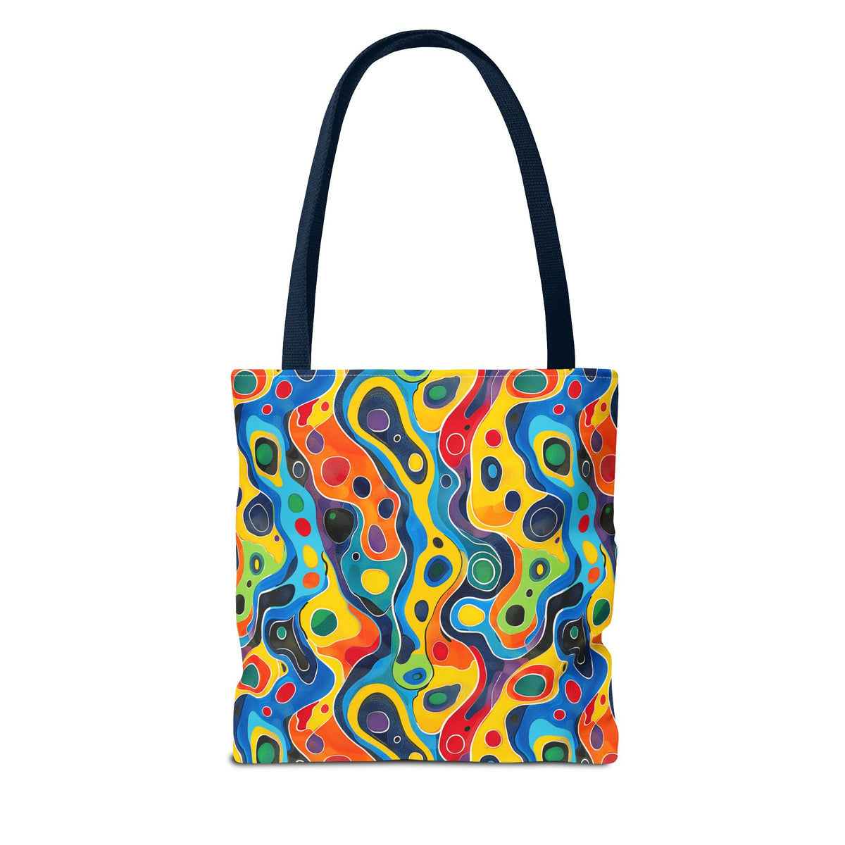 Groovy Splash Tote Bag - Unleash Your Inner Groove with a Splash of Color! Available in 3 sizes.