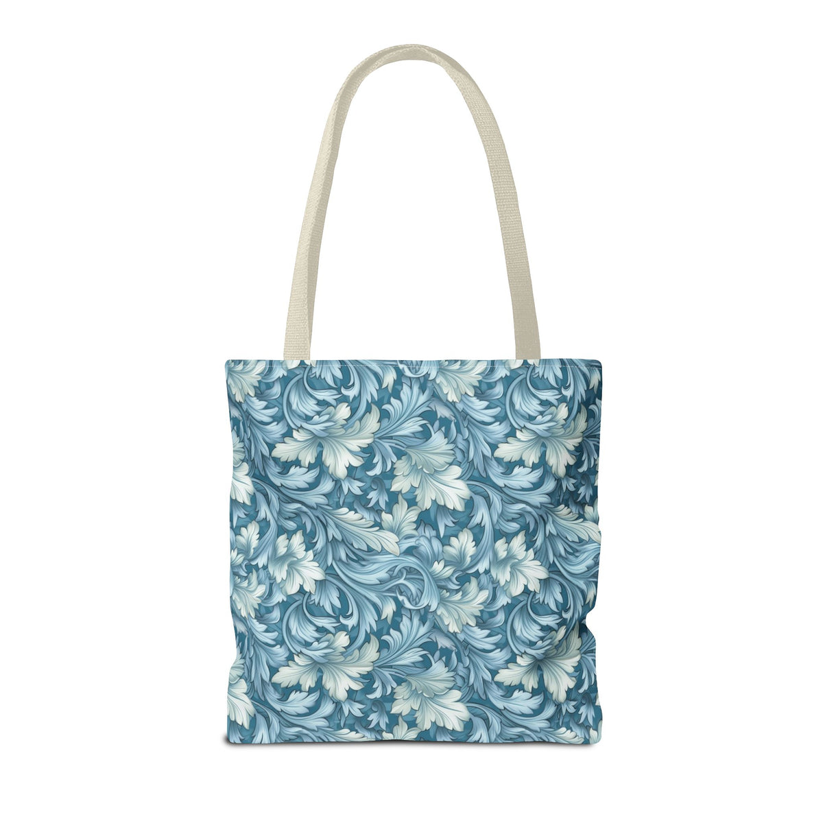 Soft Blue Leaf Tapestry Tote Bag - Leaf Through History with Every Carry! Available in 3 sizes.