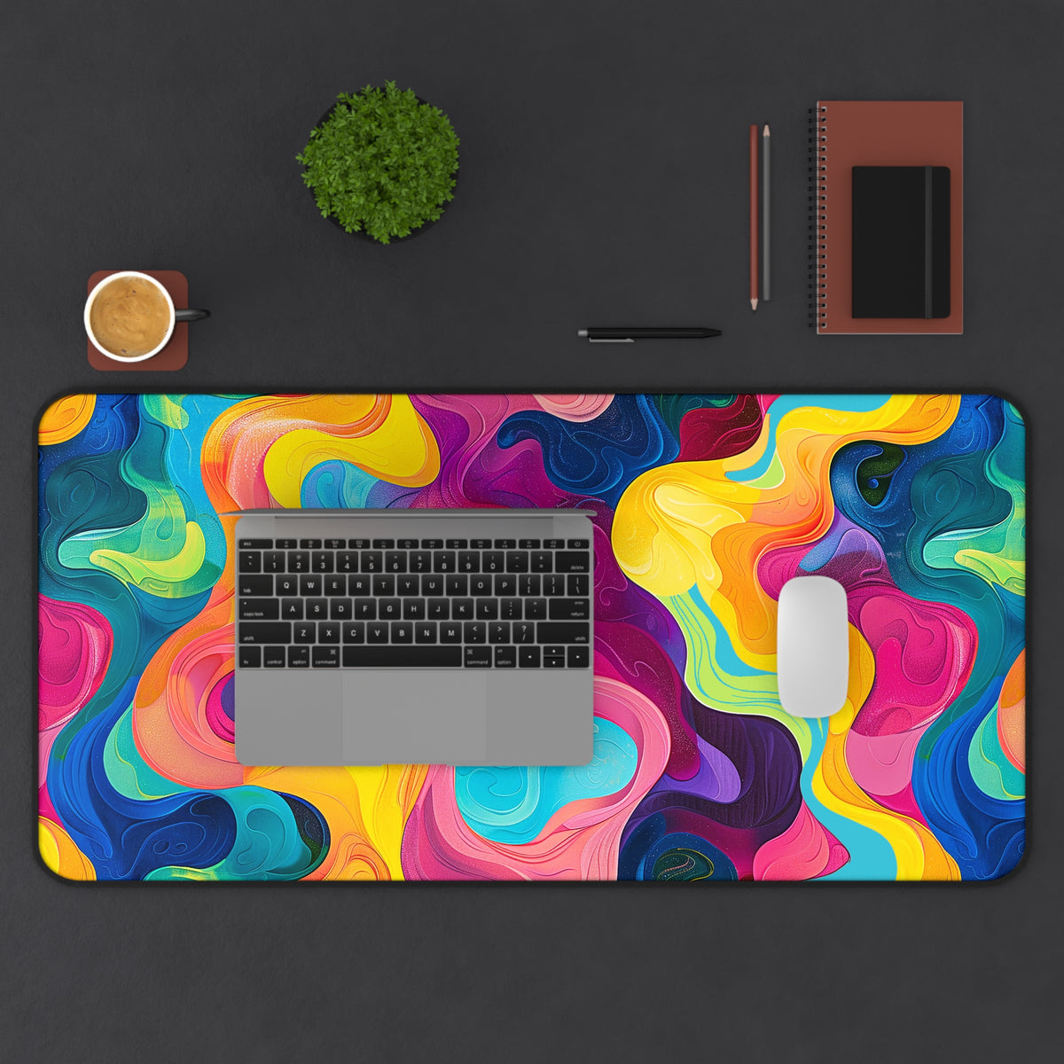Wavelength Wonder Desk Mat (Desk Pad) - Let Waves of Color Energize Your Workspace! Available in 3 sizes.