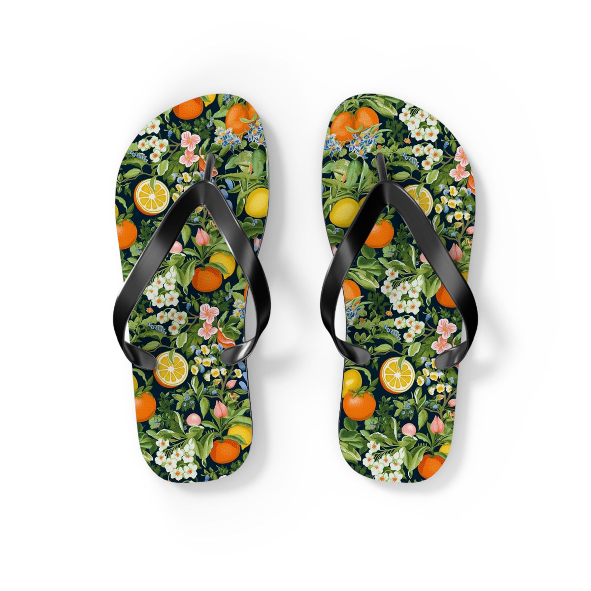 Noble Citrus Mosaic Flip Flops - 5/8" Thick Comfortable Summer or Winter Gym/Sauna Footwear for Men, Women.