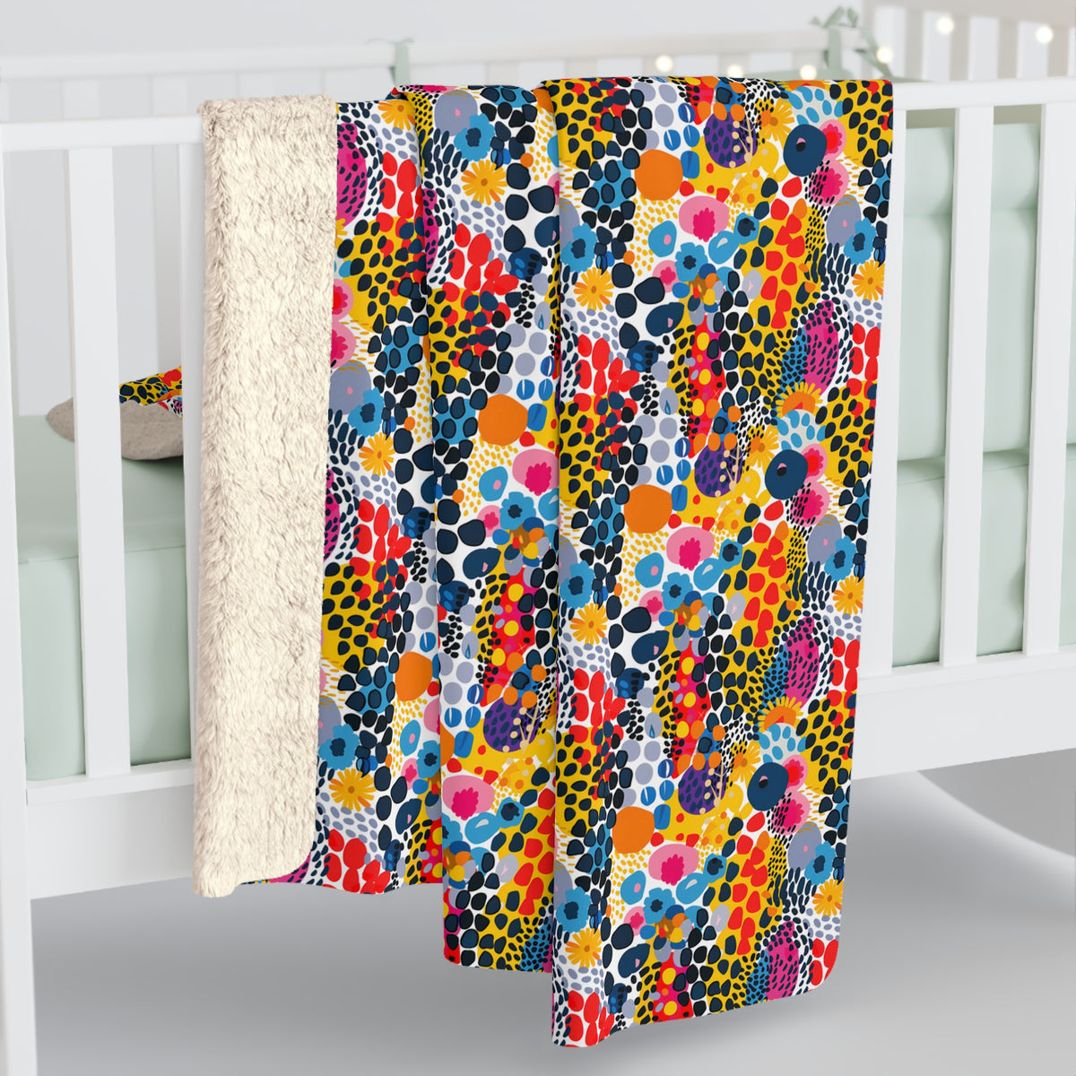 ColorSplash Pop Sherpa Fleece Blanket - Wrap Yourself in a Burst of ARt - ColorSplash Pop Sherpa Fleece! Available in 2 sizes.