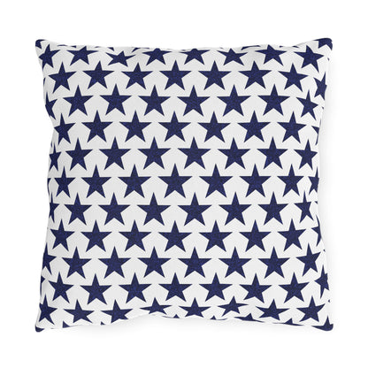 Starry Salute Square Outdoor Pillow - Spun Polyester - Double-Sided Print - Concealed Zipper - Available in 3 sizes.