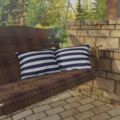Classic Stripes Celebration Outdoor Lumbar Pillow - Spun Polyester - 20" x 14" - Double-Sided Print - Concealed Zipper
