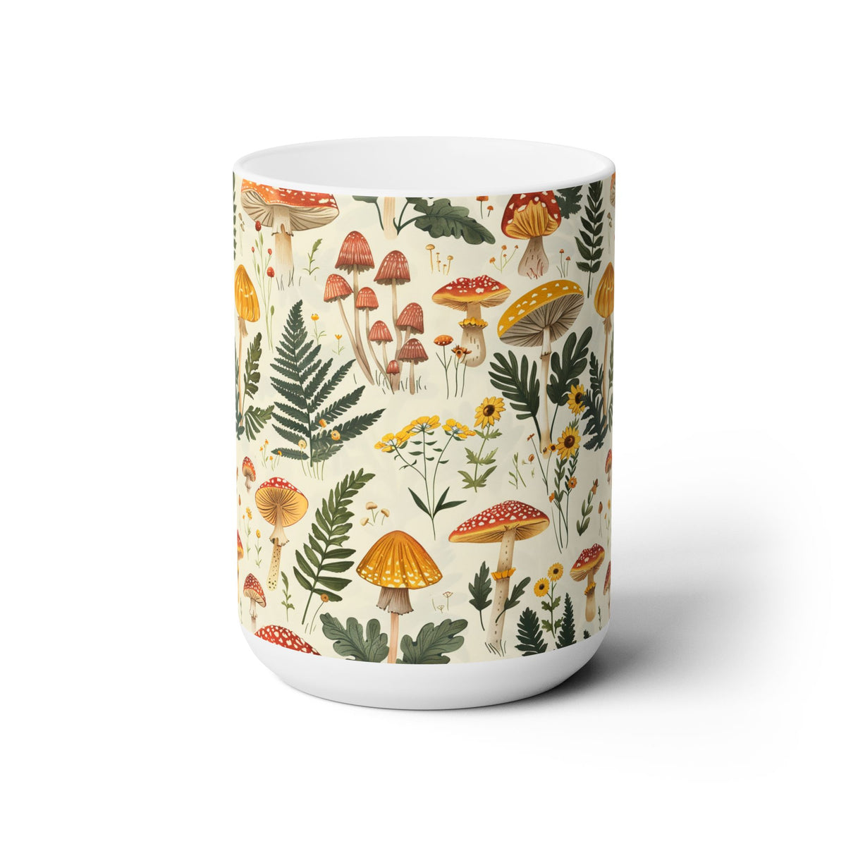 Enchanted Forest Floor Ceramic Mug - 15 oz. - Sip the Magic of the Forest Floor!