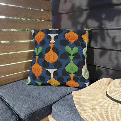 Mod Floating Vases Square Outdoor Pillow - Spun Polyester - Double-Sided Print - UV-Resistant - Water-Resistant - Available in 3 sizes.