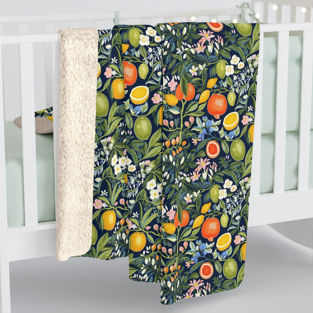 Magical Fruitiness Sherpa Fleece Blanket - Snuggle Up with Whimsy - A Lush Escape in Every Wrap! Available in 2 sizes.