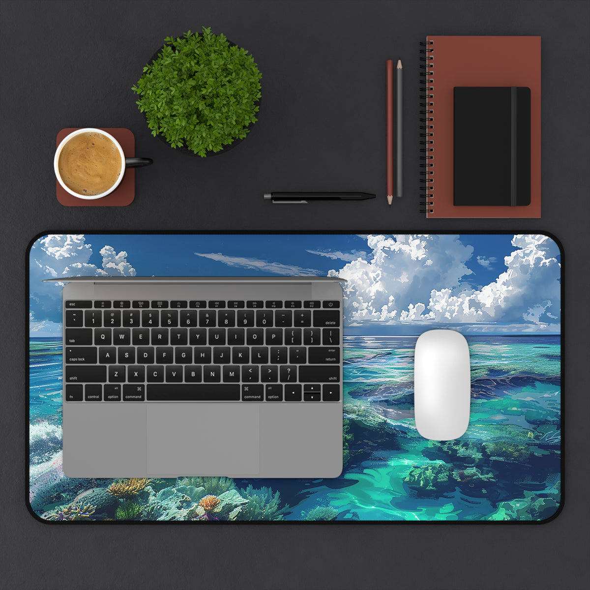 Jet Ski Tropical Paradise Desk Mat (Desk Pad) - Surf Your Workspace! Tropical Vibes for Your Daily Dive! Available in 3 sizes!